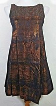 Nanette Lepore Womens Dress Size 2 Lyricist Lame Bronze Trapeze Sequins Shimmer - £47.17 GBP