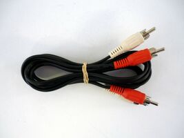 6ft 2 RCA Male to 2 RCA Male Cord Black Audio Video AV Cable - €0,88 EUR