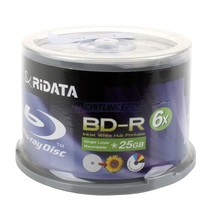 Ridata Blu-Ray (Bd-R) White Inkjet Hub Printable 6X Bd-R Media 25Gb 50 Pack - £39.07 GBP