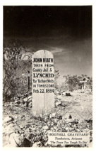 RPPC Postcard BootHill Graveyard Tombstone AZ John Heath Grave Site Bisbee Mob - £7.74 GBP