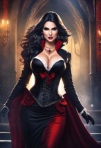 Curvy Vampire Ai Digital Image Picture Photo Wallpaper Trading Card Poster JPEG - £1.54 GBP