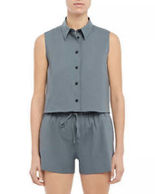 Theory Shrunken Button-Down Sleeveless Shirt, Size XS - £82.36 GBP