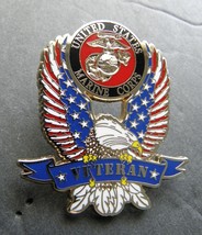 Marine Corps Marines Veteran Usaf Vet Eagle Usa Lapel Pin Badge 1.5 X 1.6 Inches - £5.44 GBP