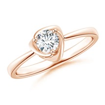 ANGARA Lab-Grown Ct 0.33 Solitaire Diamond Floral Ring in 14K Solid Gold - £629.16 GBP