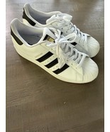 Adidas Superstar White Black Leather Shell Toe Shoes FV3284 Womens Size 9 - $744.80 MXN