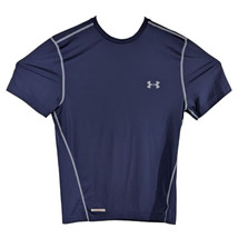 Under Armour Fitted Compression Shirt Mens Medium Short Sleeve Blue Blue... - $24.75