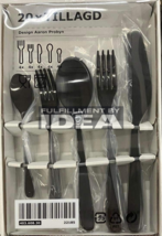 Brand New IKEA TILLAGD 20-Piece Cutlery Set Black 403.608.30 - £70.95 GBP
