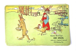 Antique Easter Greetings Humorous Advertising Postcard Circa 1900 Embossed - £7.62 GBP