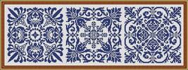 Antique Square Tiles Sampler Monochrome Set 1 Cross Stitch Crochet Patte... - $5.00