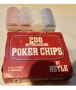 Poker Chips By Hoyle Plastic &amp; Washable Used Old Set 278V - £7.46 GBP