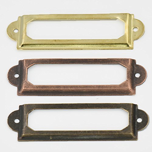 Bluemoona 50 Pcs - Drawer Door Library Label Tag Pull Home Cabinet Frame Handle