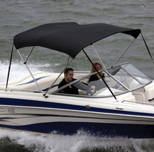 Shademate 80231 Black Bimini Poly Top &amp; Boot Only,3Bow,61-66”x6’L,46/54”H-SHIP24 - £147.51 GBP