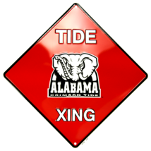 Alabama Crimson TIDE XING 12&quot; x 12&quot; Embossed Metal Crossing Sign - £7.90 GBP