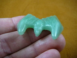 (Y-BAT-558) BAT bats FLYING carving GREEN aventurine FIGURINE gemstone S... - £11.01 GBP