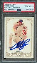 2012 Topps Allen and Ginter #172 Chris Perez Signed Card PSA Slabbed Auto Grade - £46.98 GBP