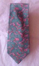 VGC VTG Paco Rabanne Paris 100% Silk Abstract Teal &amp; Pink Print Hande Made Italy - $68.31