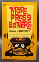 Earle Tempel MORE PRESS BONERS First edition 1968 Paperback Original Humor - £10.66 GBP