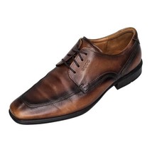 ECCO Calcan Dress Shoes Mens EUR 44 US 10.5 X-Wide Brown Leather Apron T... - £31.15 GBP