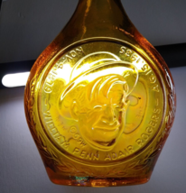 Wheaton Will Rogers Yellow Glass Bottle Retro 1969 Vintage Rope Vaudeville - $23.39
