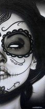 Sophia Daniel Esparza Art Canvas Giclee Woman Dia de Los Muertos Rose Calavera - £58.92 GBP+