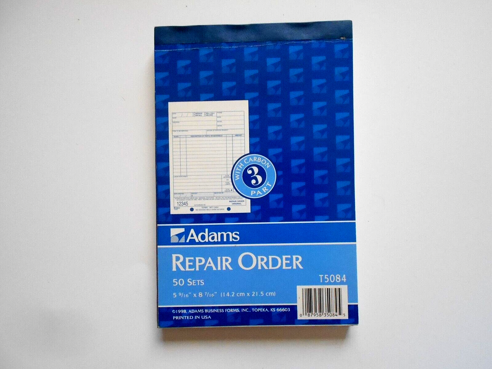 Adams Repair Order Pad 2-Part White/White No. T5084 -35 Sets in Pad - $14.84