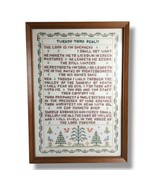 Vintage 23rd Psalm Cross Stitch The Lord is My Shepherd Framed Completed... - £101.23 GBP