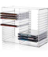 CD Storage Box Rack Holder Stacking Tray Shelf DVD Disk Case Space Organ... - $29.68