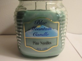 Pine Needle Christmas Candle | Blue Mountain | Double Wick 24 oz Large 150 Hr - £18.63 GBP