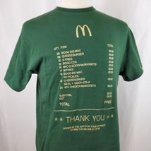 McDonald&#39;s T-Shirt Adult Small Green Gold Card Free Menu App Crew Staff Employee - £13.11 GBP