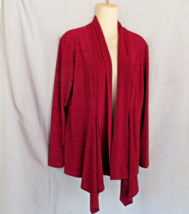 Libra sweater cardigan open front  Small burgundy red  heather long sleeves - $18.57