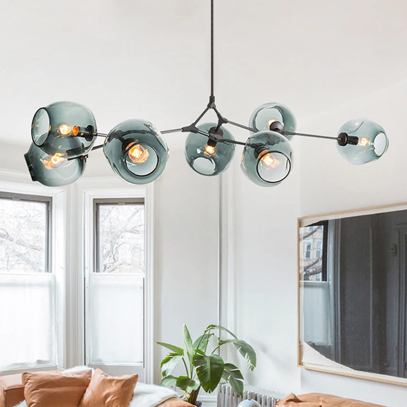 Modern Glass Pendant Light Nordic Dining Room Kitchen Light Designer Han... - $146.77+