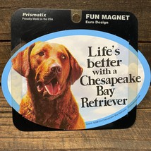 Oval Dog Breed Picture Car Magnet Life`s Better with a Chesapeake Bay Retriever - £3.98 GBP
