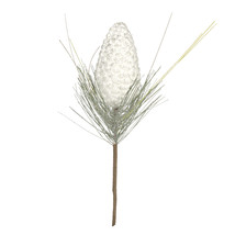 White Pinecone Pick Glitter - 4 X 12 Inches - £13.05 GBP