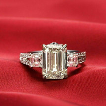 Emerald Cut 2.75Ct Simulated Diamond White Gold Plated Engagement Ring in Size 5 - £106.67 GBP
