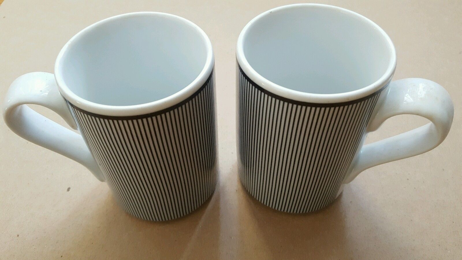 DANSK Bistro Collection Ringsted Blue White stripes Set of 2 mugs cups Pinstripe - $8.86