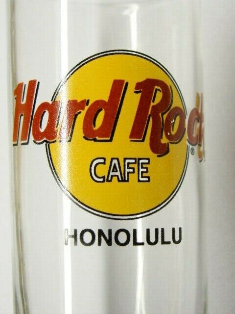 Primary image for Hard Rock Cafe Honolulu 4" Tall Shot Glass Black Lettering Man Cave Bar