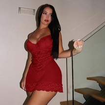 Sexy Lingerie Floral Lace V-Neck Pajamas Underwear Dress Babydoll - $34.95