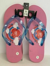 Royal Deluxe Accessories Pink &quot;Magic Love&quot; Printed Adults Flip Flops Sz: M 7/8 - £9.72 GBP