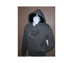  Men's Guys Fox Sasquatch Dagger Zip Hoodie Jacket New Gray Blue - $89.99