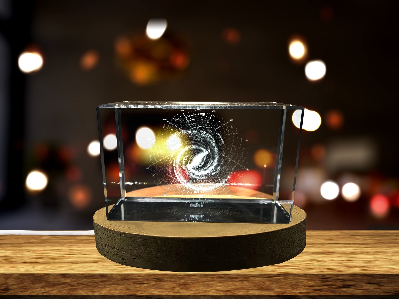 LED Base included | The Milky Way Galaxy| 3D Engraved Crystal Keepsake