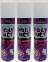 ( LOT 3 ) Aqua Net Extra Super Hold Professional Hair Spray Unscented 4 ... - £25.68 GBP