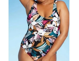 Kona Sol™ ~ Large (12-14) ~ Multicolor Floral Print/AG894 ~ One Pc. Swim... - £20.92 GBP