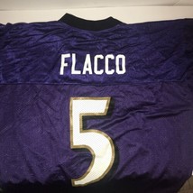 NFL Baltimore Ravens #5 Joe Flacco Reebok NFL On Field Mens Purple XL Je... - £14.84 GBP