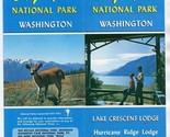 Olympic National Park Washington Brochure Lake Crescent &amp; Hurricane Ridg... - £17.12 GBP