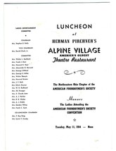 Herman Pirchner&#39;s Alpine Village Menu Theatre Restaurant Cleveland Ohio 1954 - £29.72 GBP