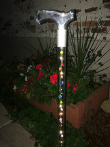 LED lighted walking cane acrylic lucite elegant designer changeable roses - £67.46 GBP