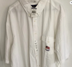 Polo Ralph Lauren Short Sleeve Button Linen Shirt with USA Flag Pocket 3XLT - $59.99