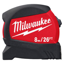 Milwaukee Tool 48-22-0426 8M/26Ft Compact Wide Blade Tape Measure - £29.08 GBP