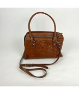 Patricia Nash Tooled Leather Brown Satchel Crossbody Bag Purse - $2,306.61 MXN