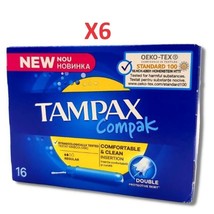 *6 BOXES BULK LOT* (96 ct.) Tampax Compak Tampons COMFORTABLE Regular Ab... - $40.60